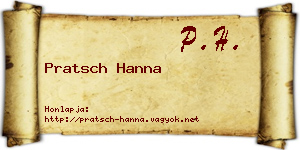 Pratsch Hanna névjegykártya